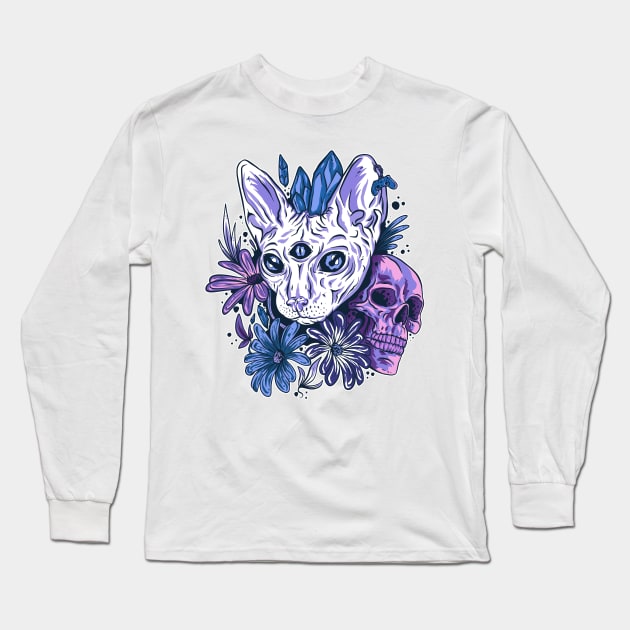 Vapor Cat Long Sleeve T-Shirt by aaallsmiles